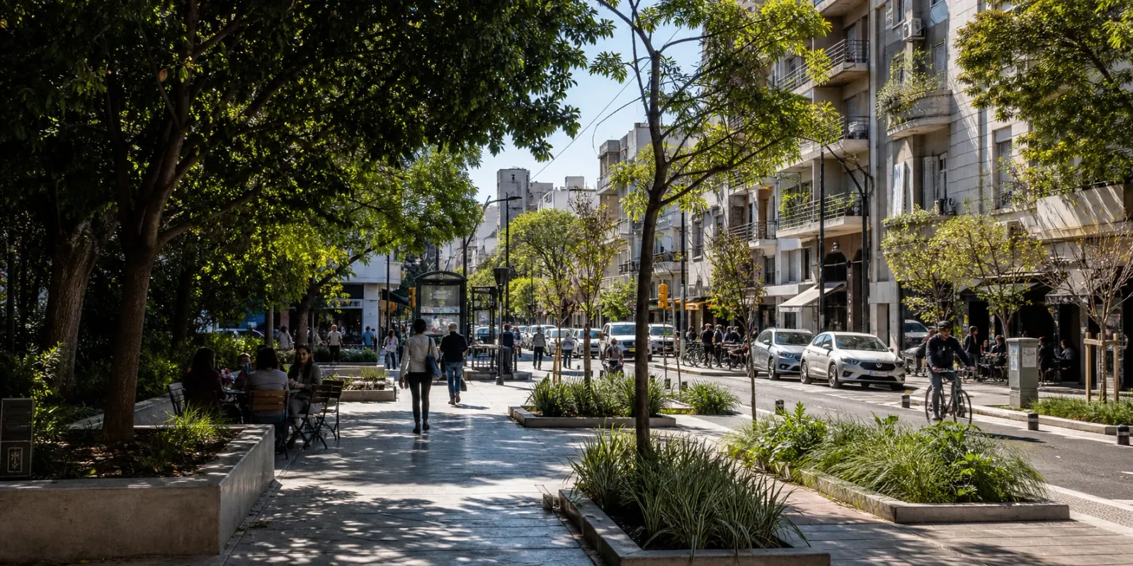Corredor verde de la Avenida Triunvirato y entorno urbano de Villa Urquiza